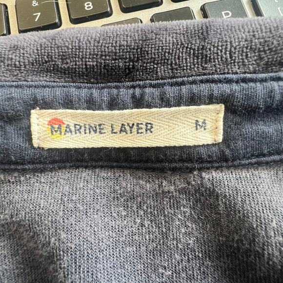 Marine Layer Women's Pullover Sweater Long Sleeve Collared Neck Black M - Picture 3 of 4